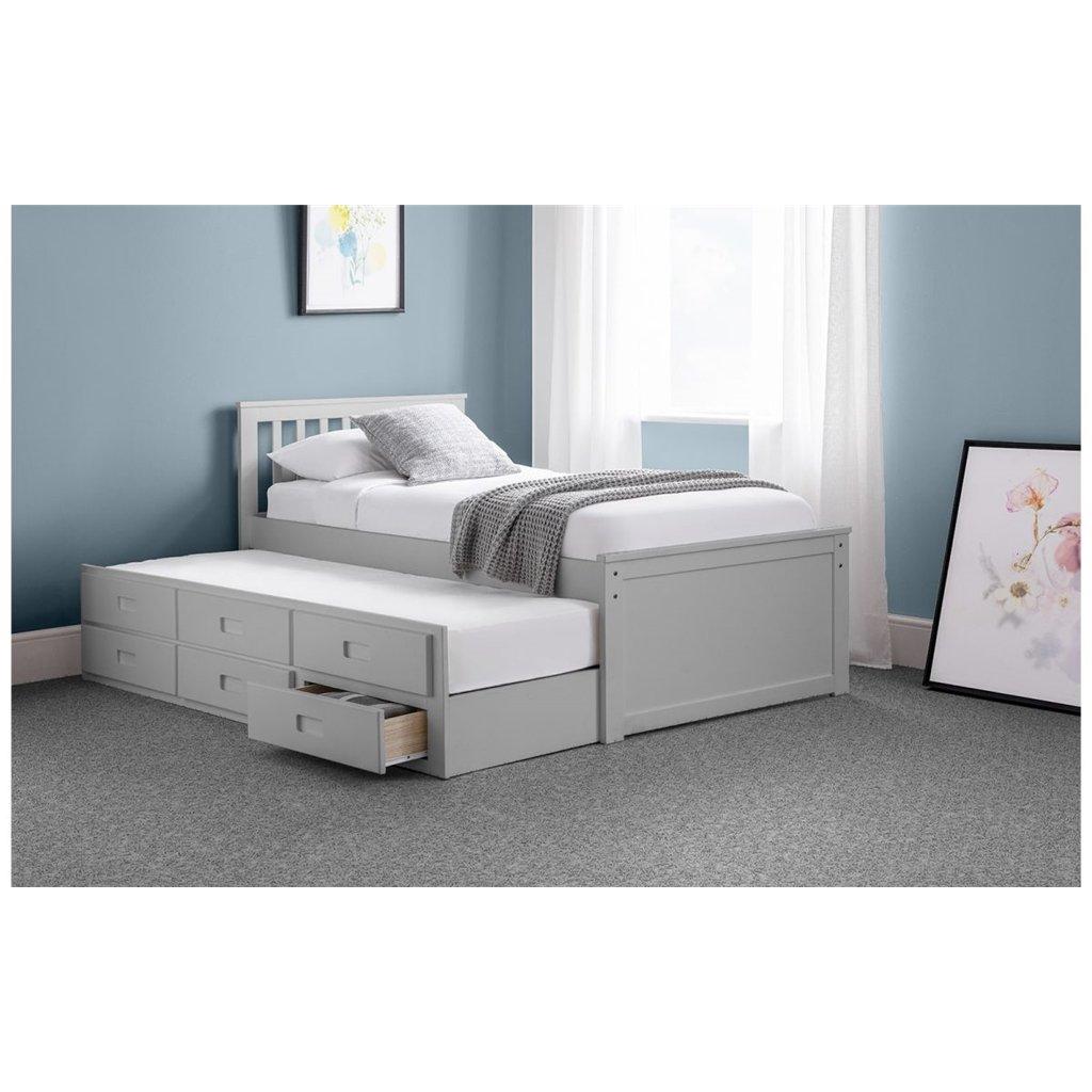 Premier Light Grey Day Bed Single 3ft (90cm) + Pull Out Bed (Guest Bed)